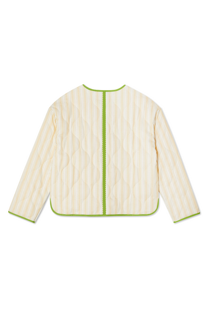 Butter Yellow Stripe Quilted Jacket