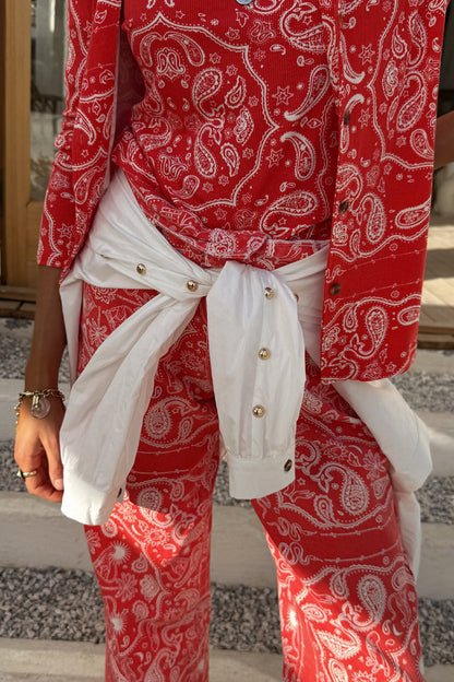 White Marley Shirt with Gold Studs