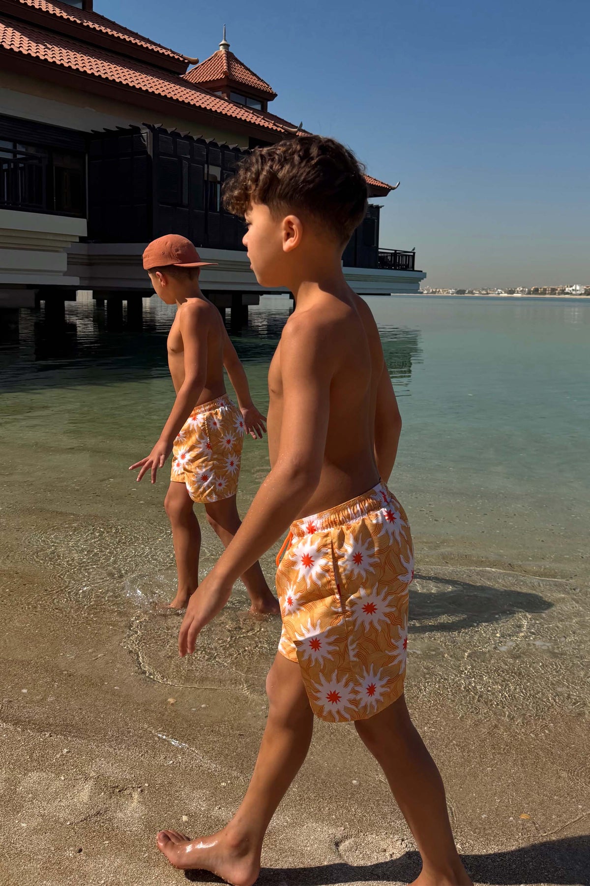 Boy's Yellow Sun Swim Shorts