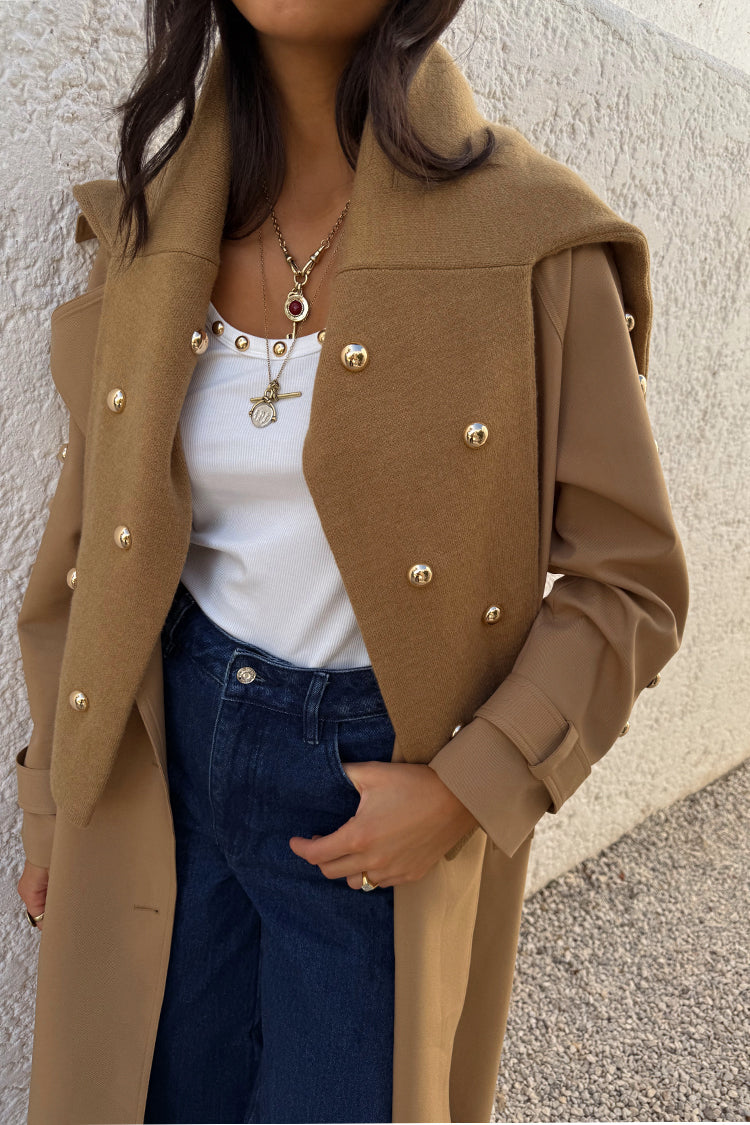 Tan Stud Evie Knit Jumper