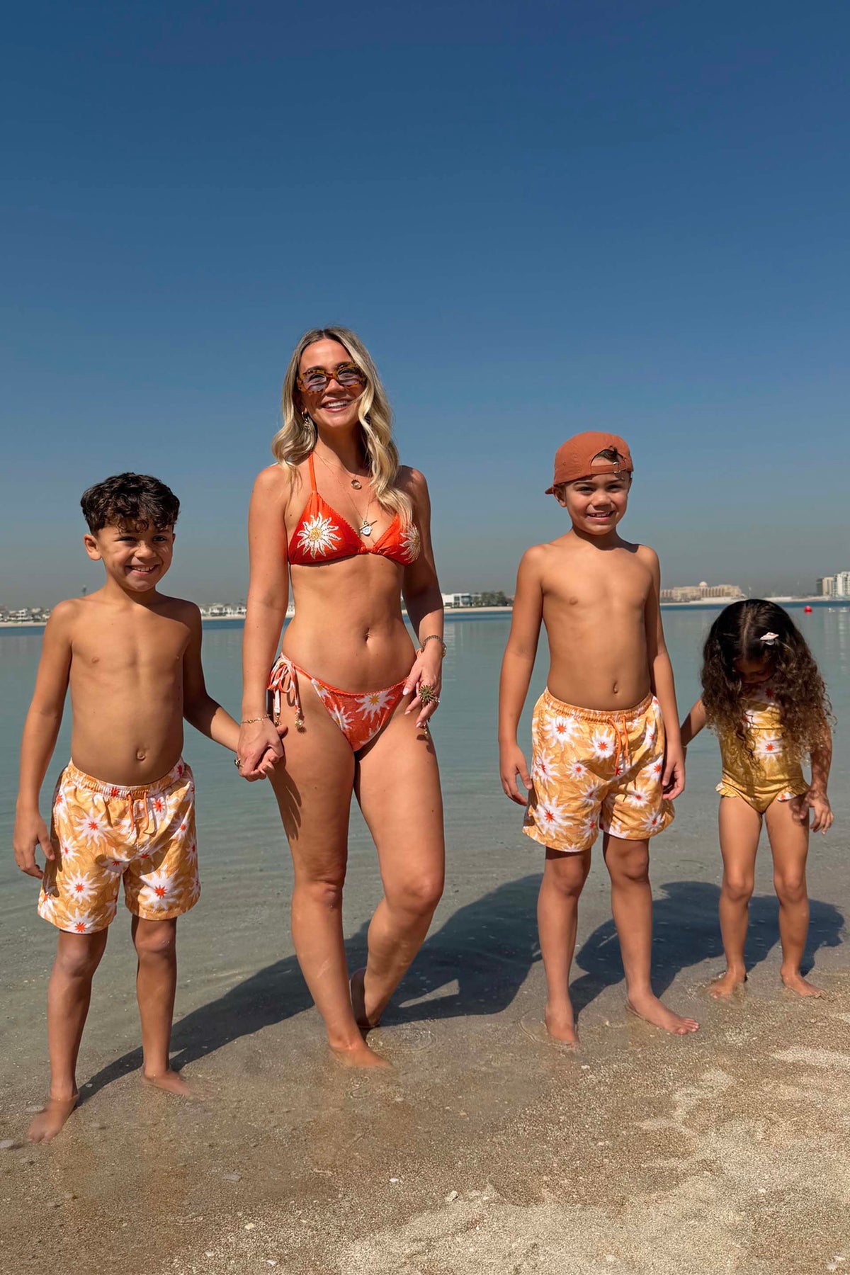 Orange Sun Triangle Bikini Top