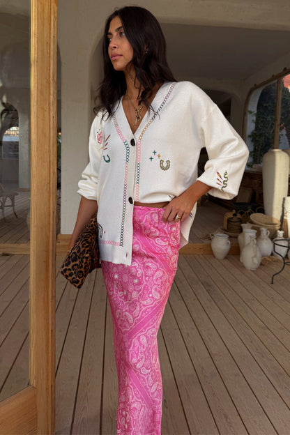 Cream Western Martha Cardigan