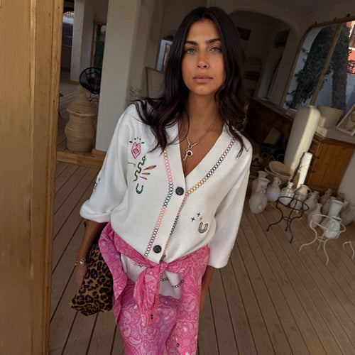 Cream Western Martha Cardigan