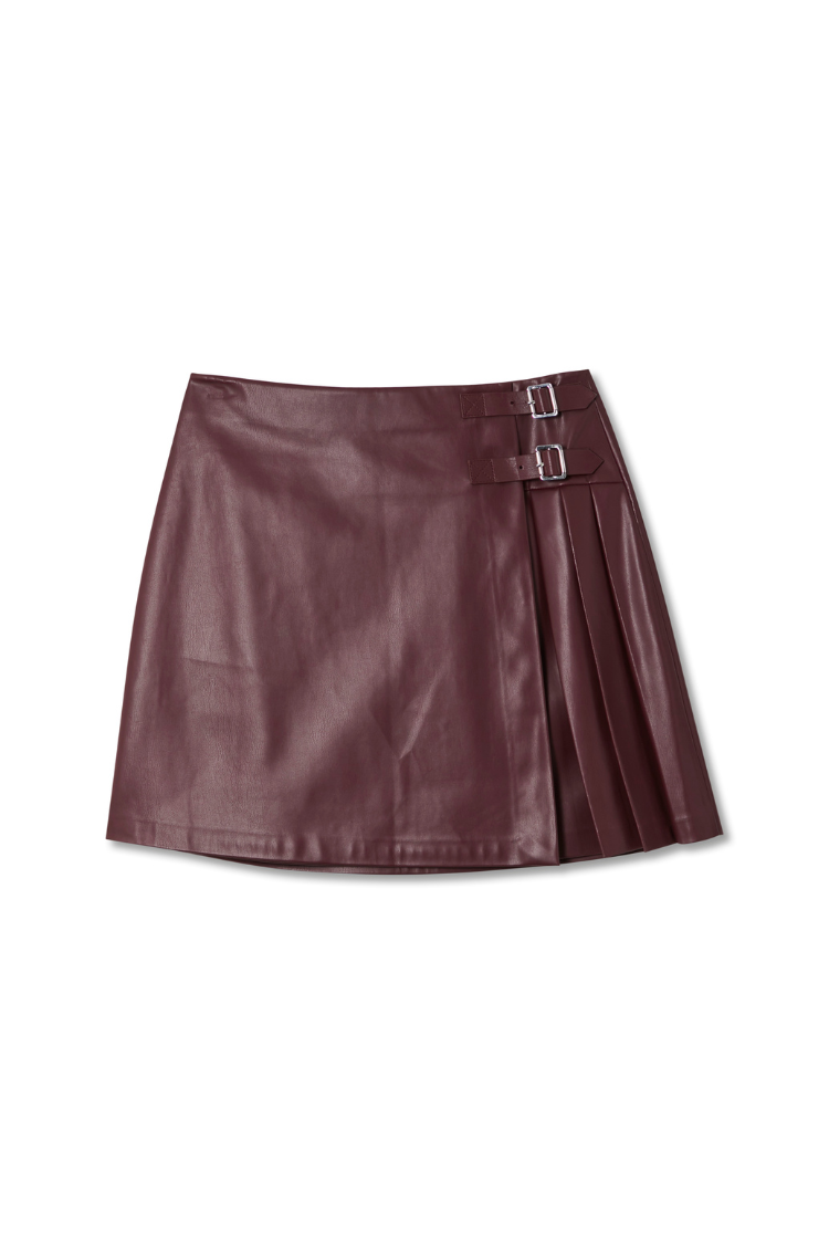 Burgundy Mini Kilt Skirt