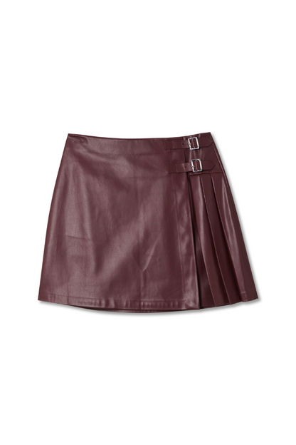 Burgundy Mini Kilt Skirt