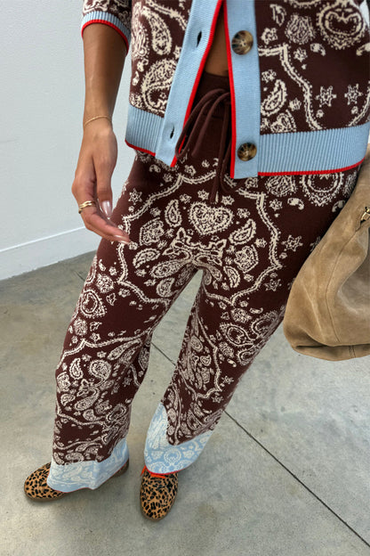 Chocolate Bandana Wide Leg Trousers