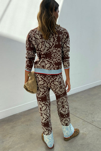Chocolate Bandana Wide Leg Trousers