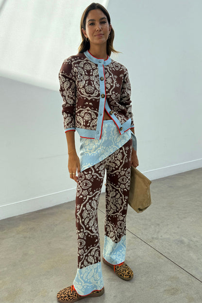 Chocolate Bandana Wide Leg Trousers