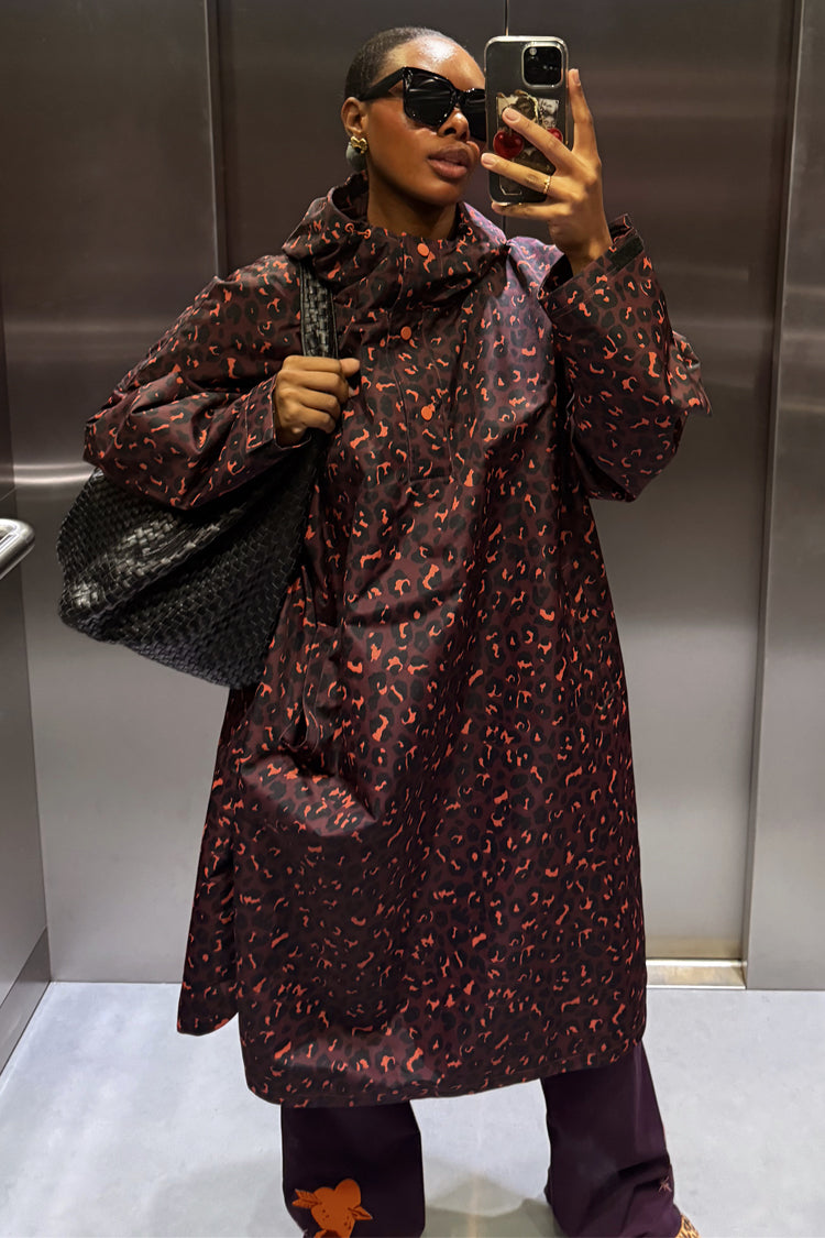 Dark Leopard Rain Mac
