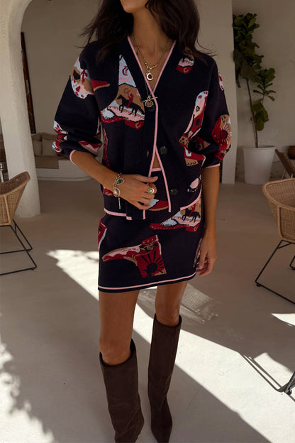 Navy Cowboy Boots Jake Skirt