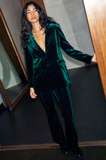 Emerald Velvet Blazer