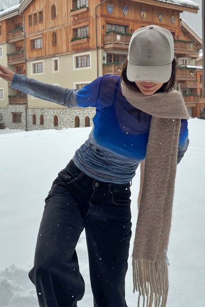 Ski Slopes Mesh Long Sleeve Top