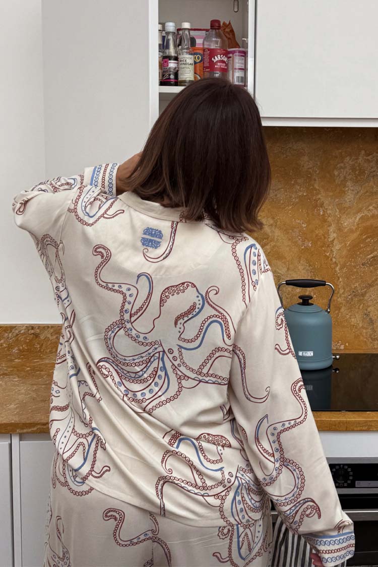 Cream Octopus Button Through Pyjamas