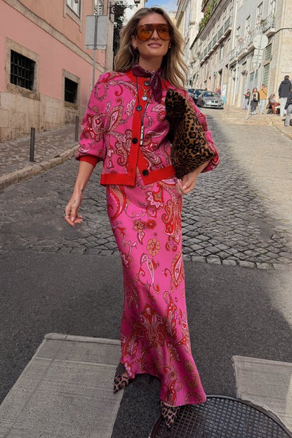 Pink Paisley Dorris Skirt