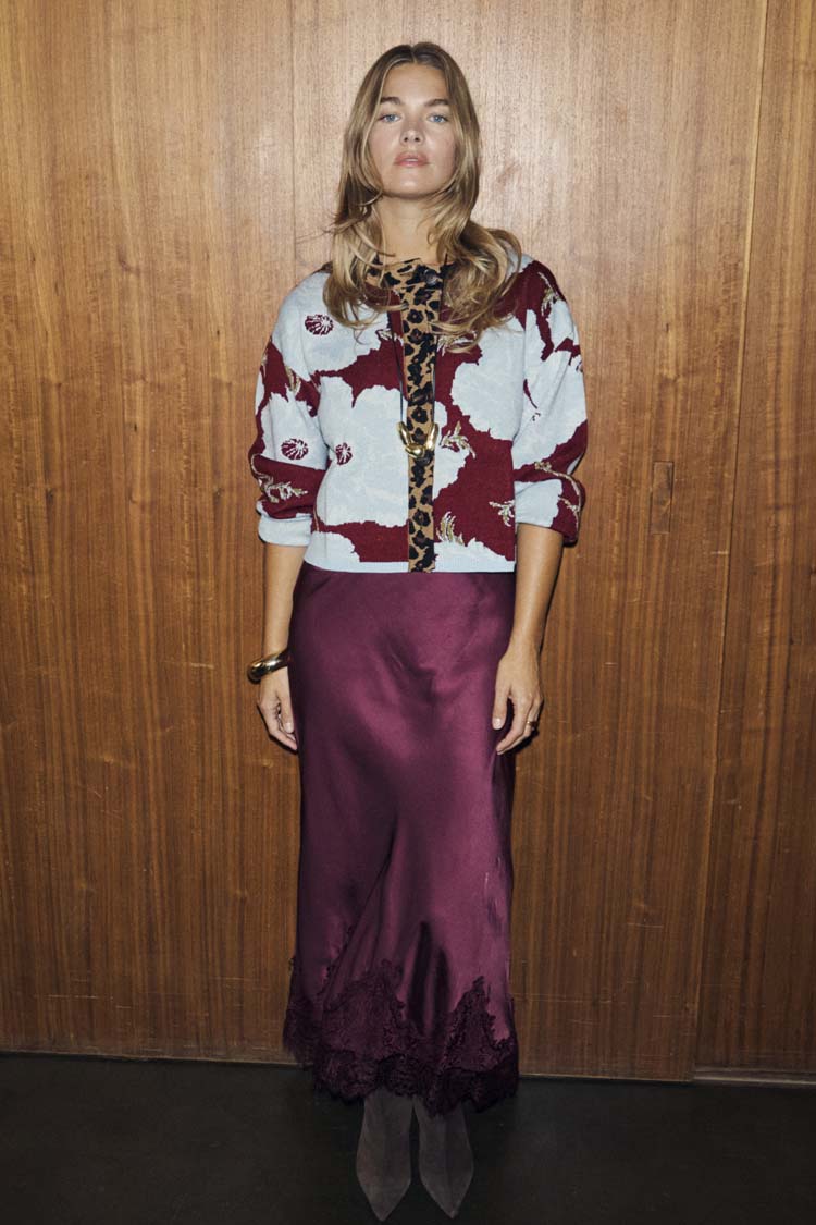 Burgundy & Blue Poppy Cardigan