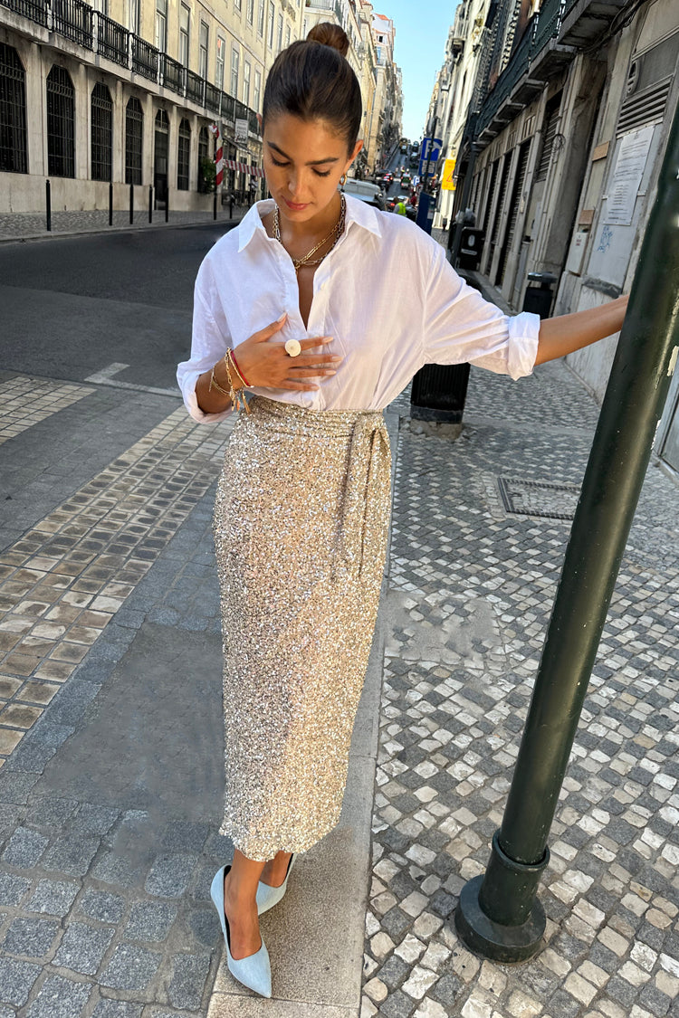 Sequin Maxi Wrap Jaspre Skirt