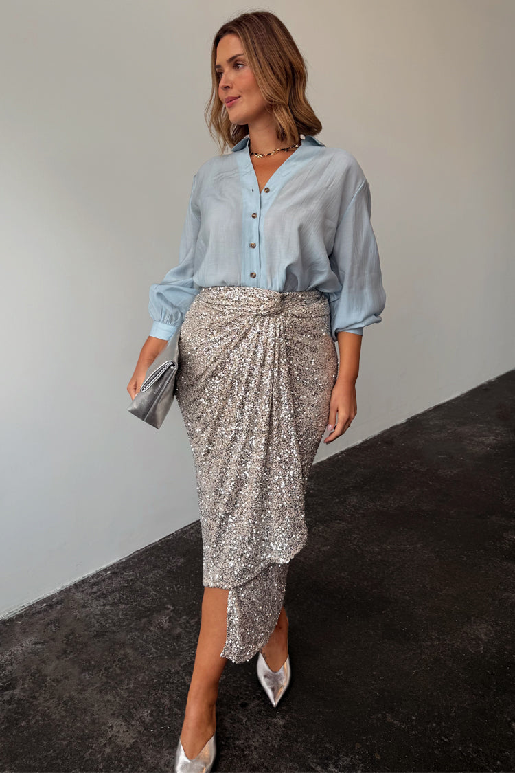 Sequin Maxi Wrap Jaspre Skirt