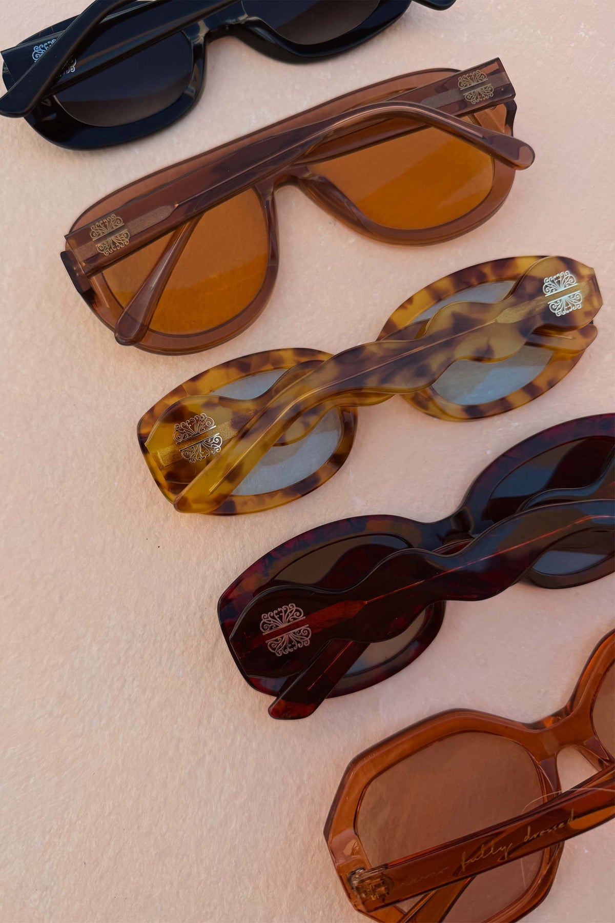 Hexagon Orange Sunglasses