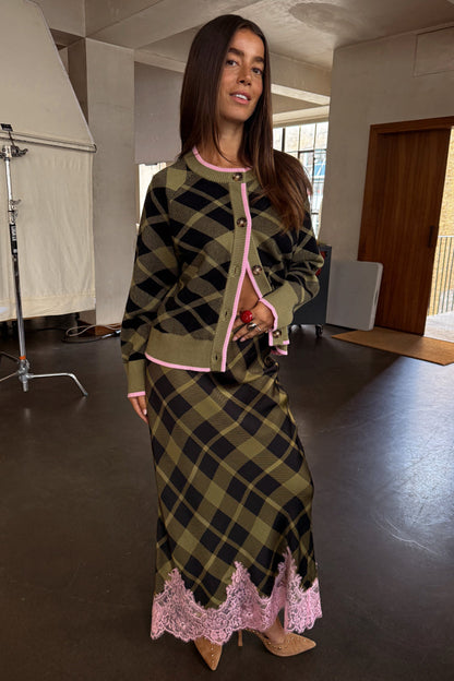 Olive Tartan Maeva Skirt