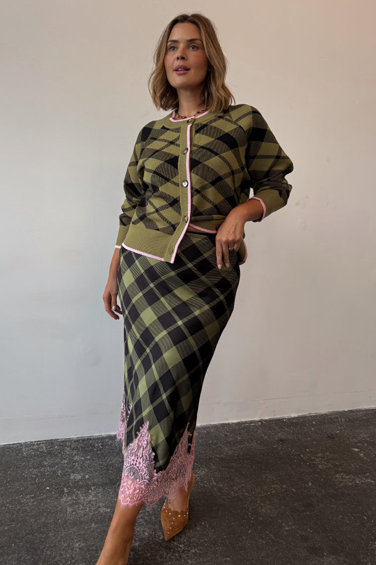 Olive Tartan Maeva Skirt