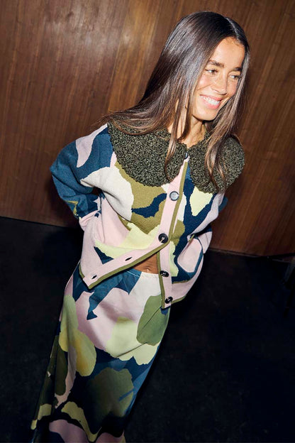 Teal Mara Abstract Cheryl Cardigan