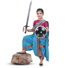 Rani Laksmi Bai Costume Dress For Girls With Complete Accessories Kids Freedom Fighter Costume