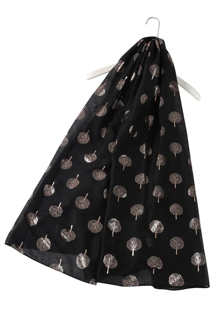 Rose Gold Tree Print Scarf