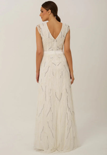 Raishma White Sequin Eden Maxi Gown