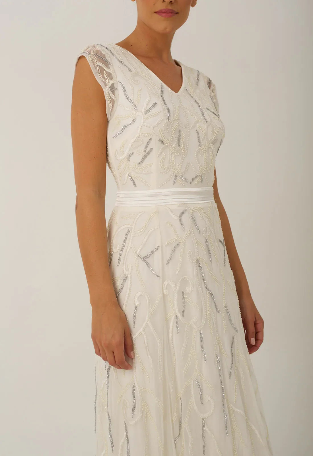 Raishma White Sequin Eden Maxi Gown
