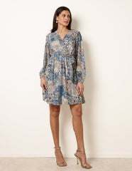 Foil Patchwork Mini Dress