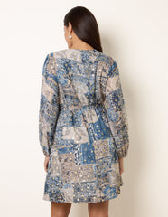 Foil Patchwork Mini Dress