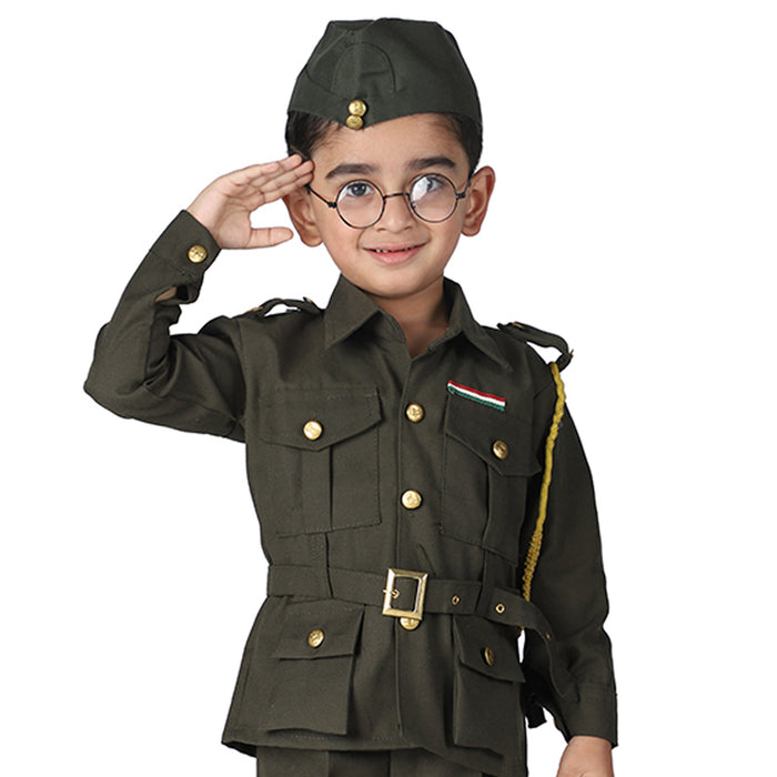 Subhash Chandra Bose Costume Dress for Kids Boys Freedom Fighter&amp;National Hero Kids Fancy Dress Costume