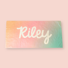 Sugar + Maple Personalized Towel | Centered Name on Ombre